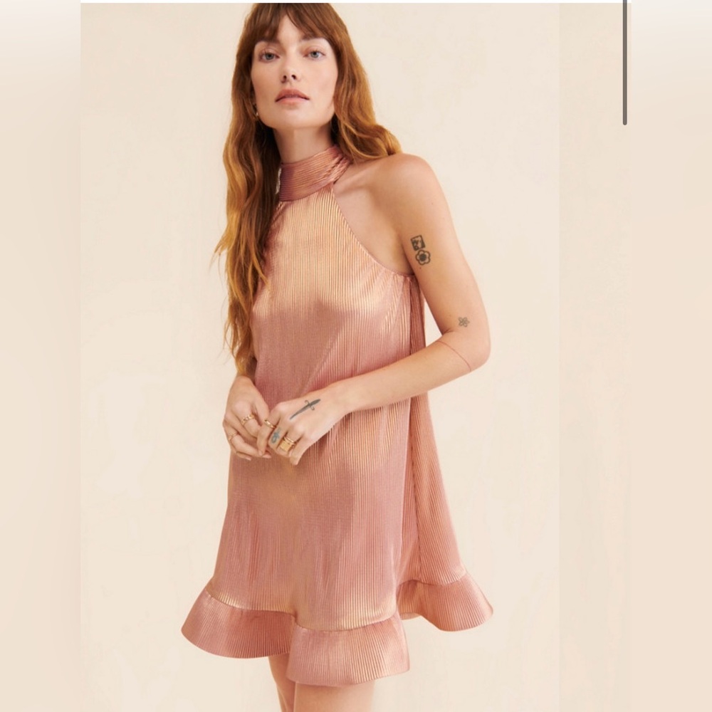Elegant Champagne Halter Dress